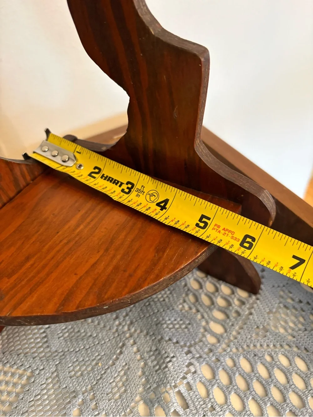 Vintage 1970’s Wooden Corner DisplayTrinket Shelf with 3 Tiered Design.